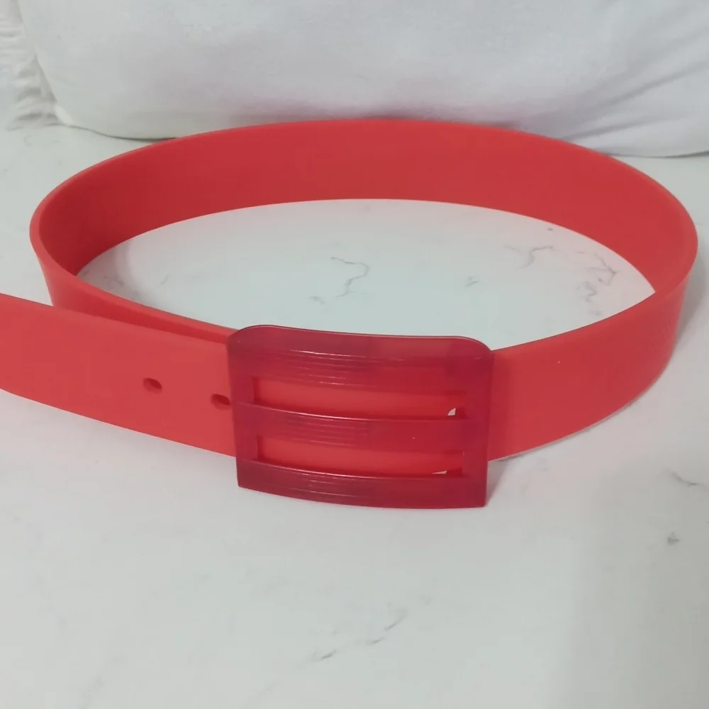 Adidas Silicone Red Belt one Size but Approx Waist 28-30